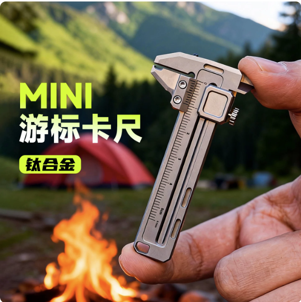 Edc Car Carry - เวอร์เนียร์คาลิปเปอร์ไทเทเนียมอัลลอยขนาดเล็ก EDC มัลติทูล ประแจปรับระดับได้ ที่เปิดขวด ที่ทุบกระจกรถยนต์