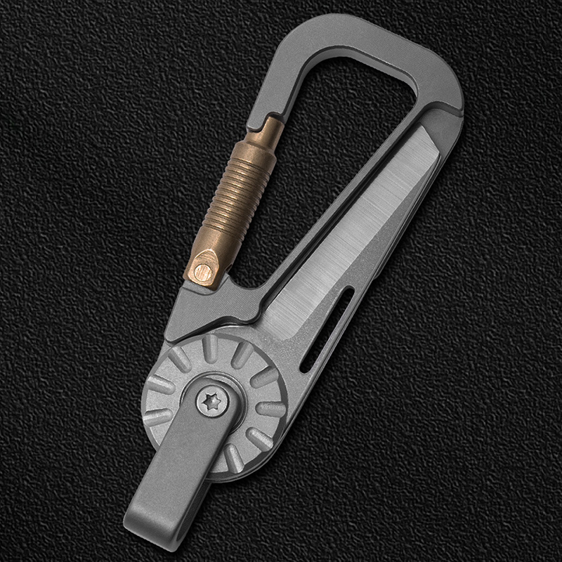 Edc Car Carry - พวงกุญแจรถยนต์โลหะผสมไทเทเนียมสำหรับผู้ชาย - มีมีดขนาดเล็กในตัว, อุปกรณ์ EDC น้ำหนักเบา,