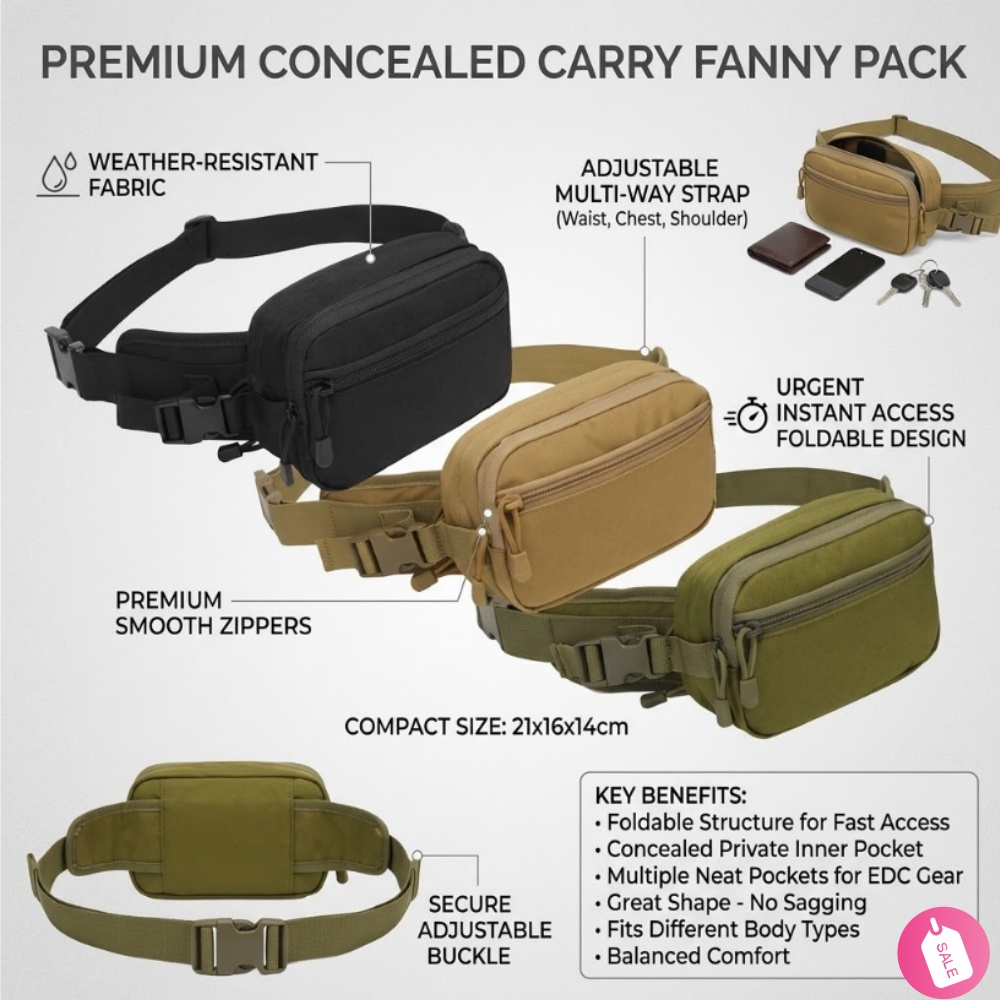 กระเป๋าคาดเอวแบบยุทธวิธีสำหรับ - Edc Concealed Carry Fanny Pack บทวิจารณ์และราคา